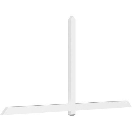 Ekena Millwork Eugene Architectural Grade PVC Gable Bracket, 108"W x 54"H x 2"D x 4"F, 12/12 Pitch GBP108X54X0204EUG00